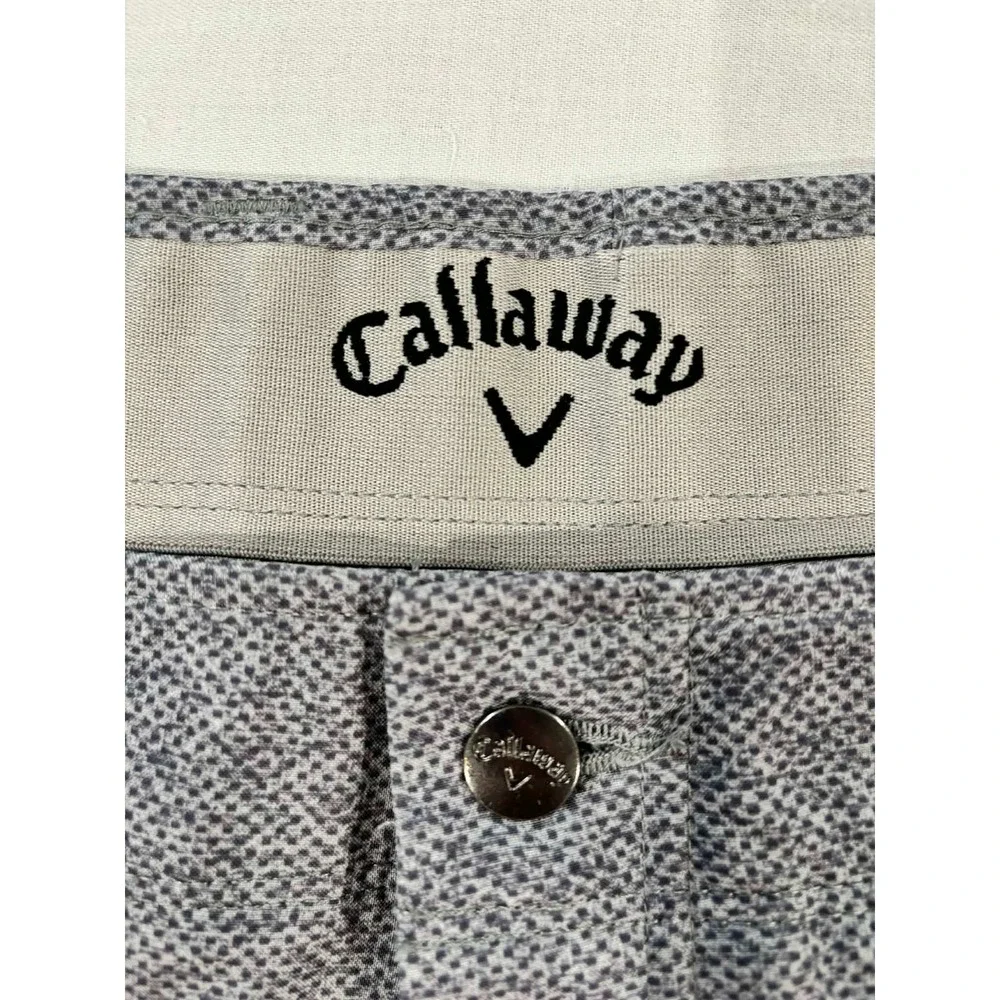 Callaway Golf Shorts Mens 38 Grey Micro‎ Pattern Stretch Performance Flat Front